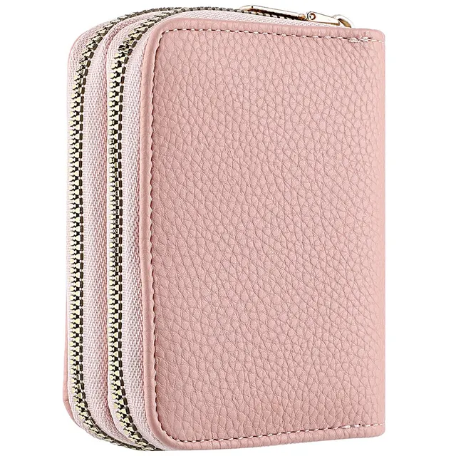 Portafoglio Donna Tessuto E Vera Pelle Portatessere Portadocumenti Portamonete