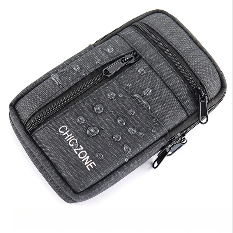 HAISSKY Men's Hook & Loop Belt Holster Phone Pouch with Zipper Bags and Crossbody Lanyard