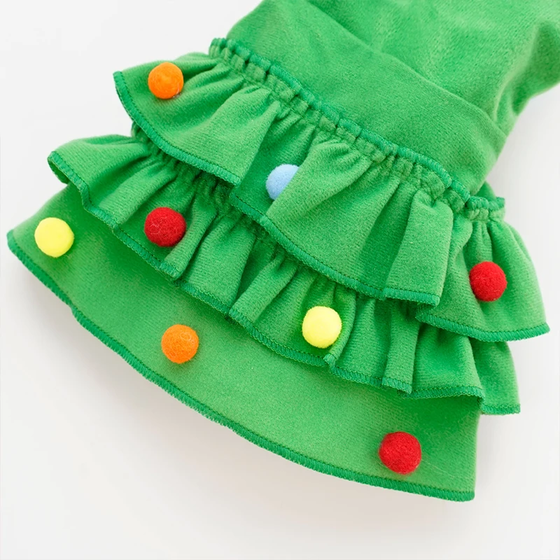 Pet Costumes Dog Jacket Dog Christmas Outfit Elf Costume Cat Cloak Puppy Clothes Kitten Cape Xmas Tree Costumes for Small Dogs Cats Pet Santa Gifts