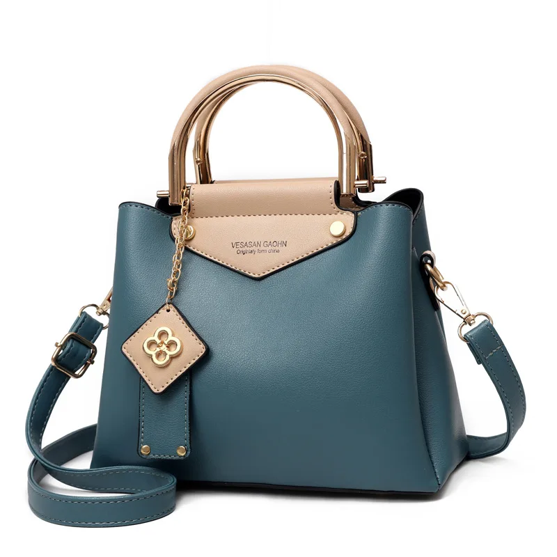 Fashion and Simple PU Soft Leather Lady Bag In Autumn and Winter of 2022, Iron Handle Handbag, Shoulder Bag