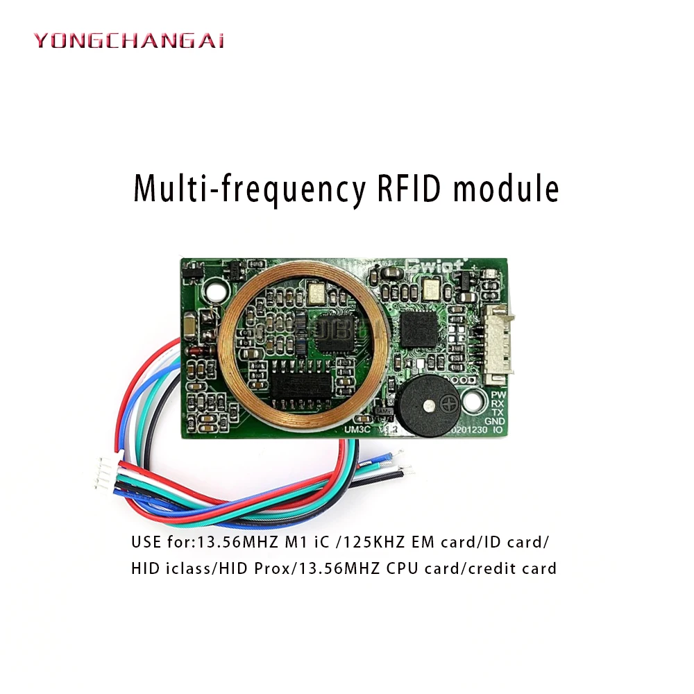 

Multiple Cards RFID Wireless Reader Module 13.56MHz 125KHz Dual Frequency UART/USB/Weigand ID IC High-performance Card Reader