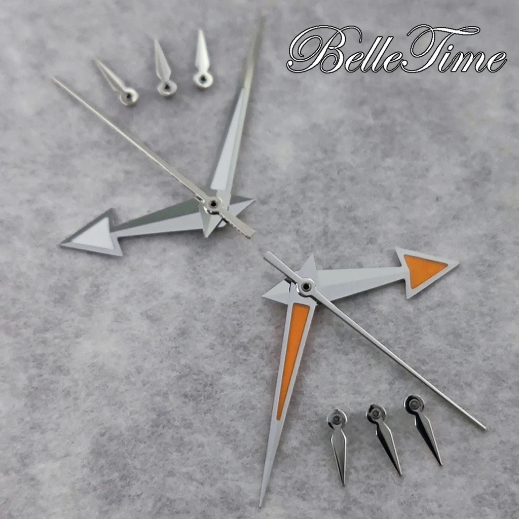 Silver and Orange Luminous Watch Hands - Premium Accessories