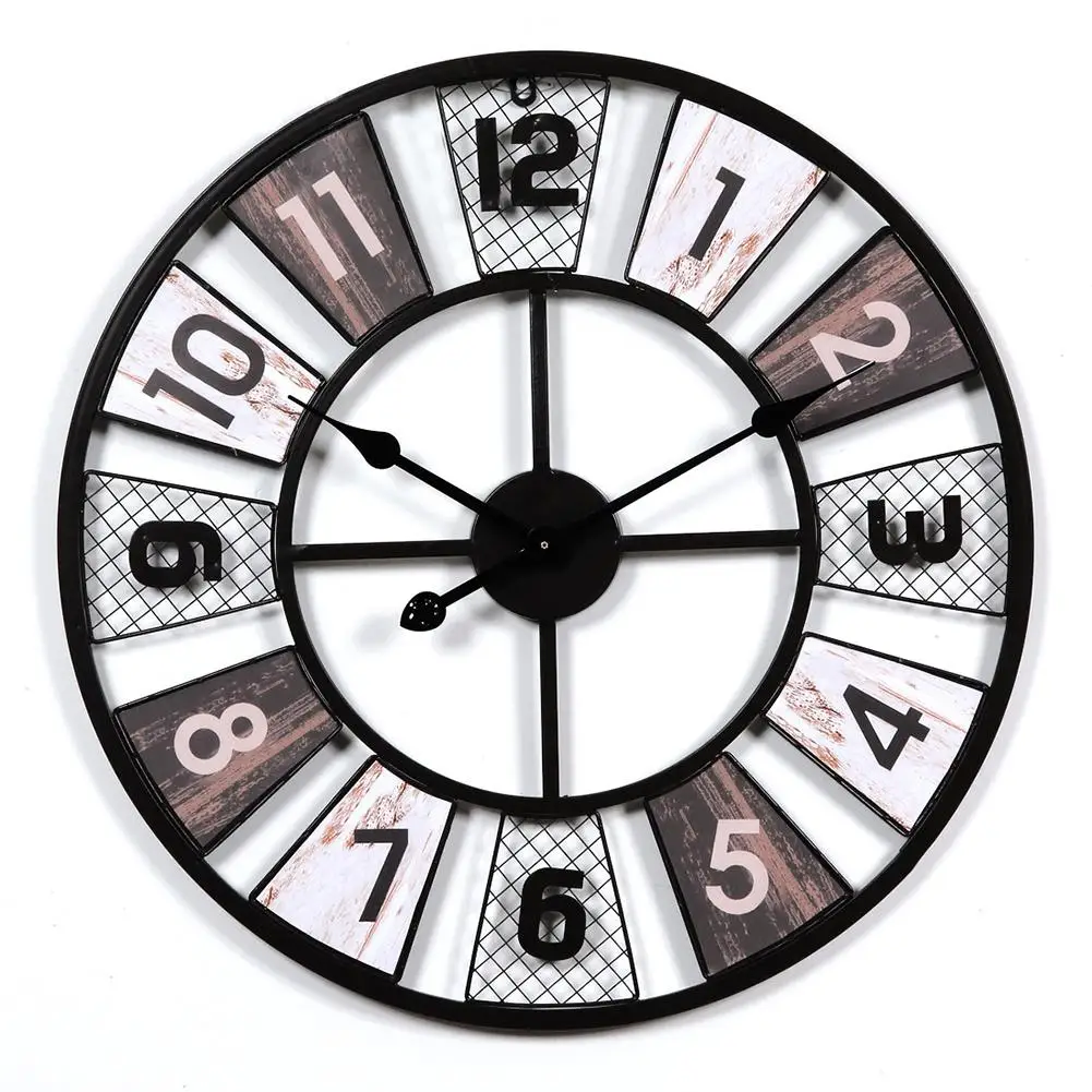 

1pc Vintage Style Round Silent Wall Clock Silent Non-ticking For Living Room Bedroom Kitchen Decoration