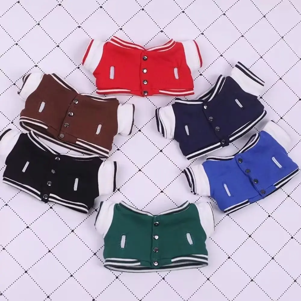 College Style Doll Baseball Jacket Uniform Coat Playing House Cotton Dolls Clothes Outfit Dress Up Doll Jacket Coat 1/12 Bjd