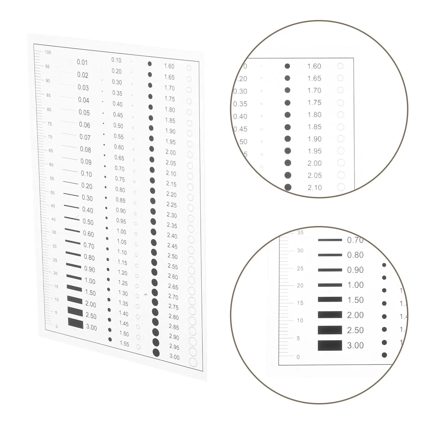 Portable High Precision Flaw Detection Gauge Line Width Defect Tool Pocket Measurement Chart Scratch Ruler Film Scale Point
