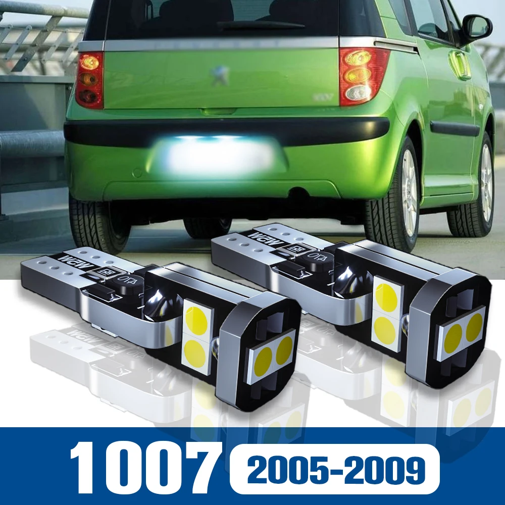 

2pcs LED License Plate Light Lamp Accessories Canbus For Peugeot 1007 2005 2006 2007 2008 2009