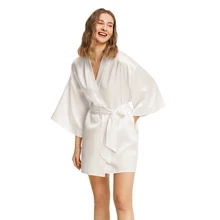 

Silk Robe 22 Momme Glossy Silk Mini Robe For Women Free Shipping