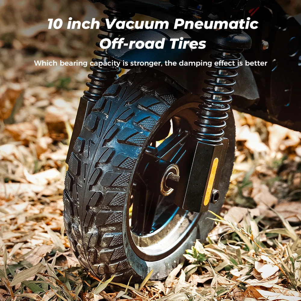 Scooter frame and wheel close-up