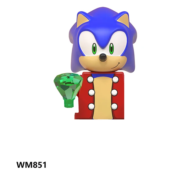 WM6086 WM6087 WM6088 LG1001 anime bricks Sonic Amy Rose Ray Storm Shadow building blocks mini action toy figures Children gifts Dark Grey