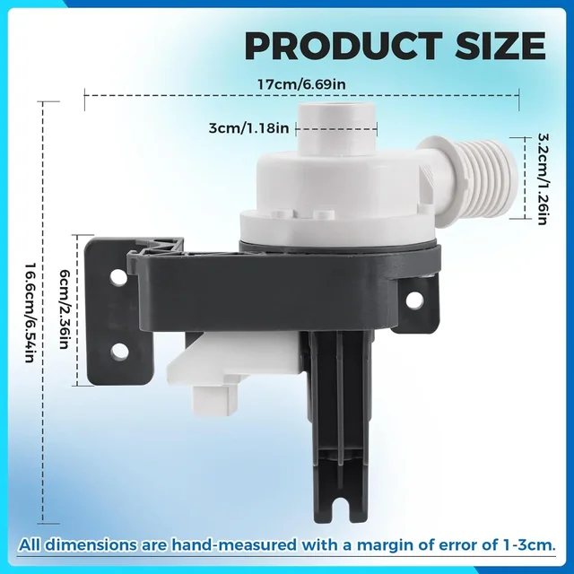 Washer Drain Pump Replacement (Part #W10876600) For Whirlpool, Maytag, Kenmore & Other Washing Machines