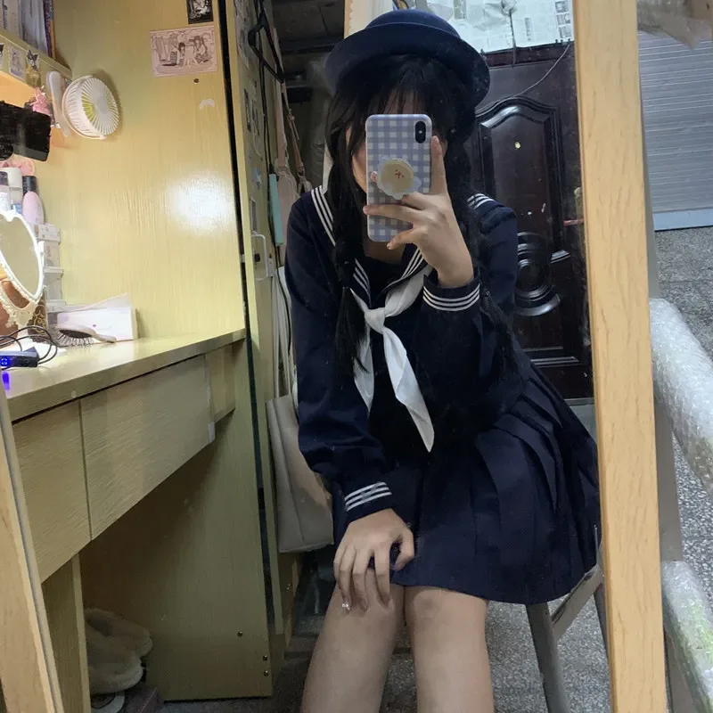 정교회 JK 교복 기본 네이비 네이비 칼리지 스타일 학용품 중학교 선원복 가을 겨울 정장