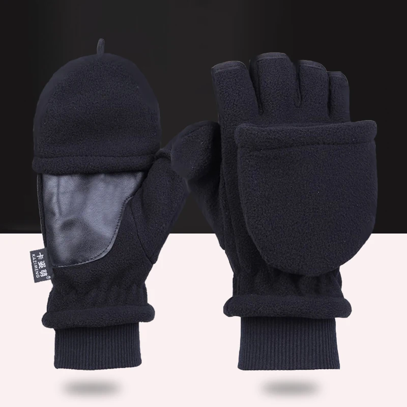 

Fingerless Flip Camping Hiking Fishing Gloves Winter Warm Touchscreen Ski Gloves Men Women Exposed Finger Cycling Sport Mittens