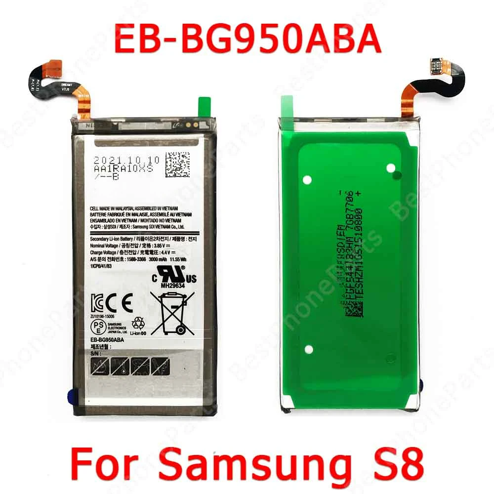 

Battery For Samsung Galaxy S8 G950 Battery 3000 mAh EB-BG950ABA Li-ion Replacement Bateria Spare Parts