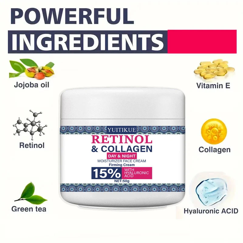 Retinol Cream - Retinol moisturizer with collagen hyaluronic acid suitable for all skin types, day and night