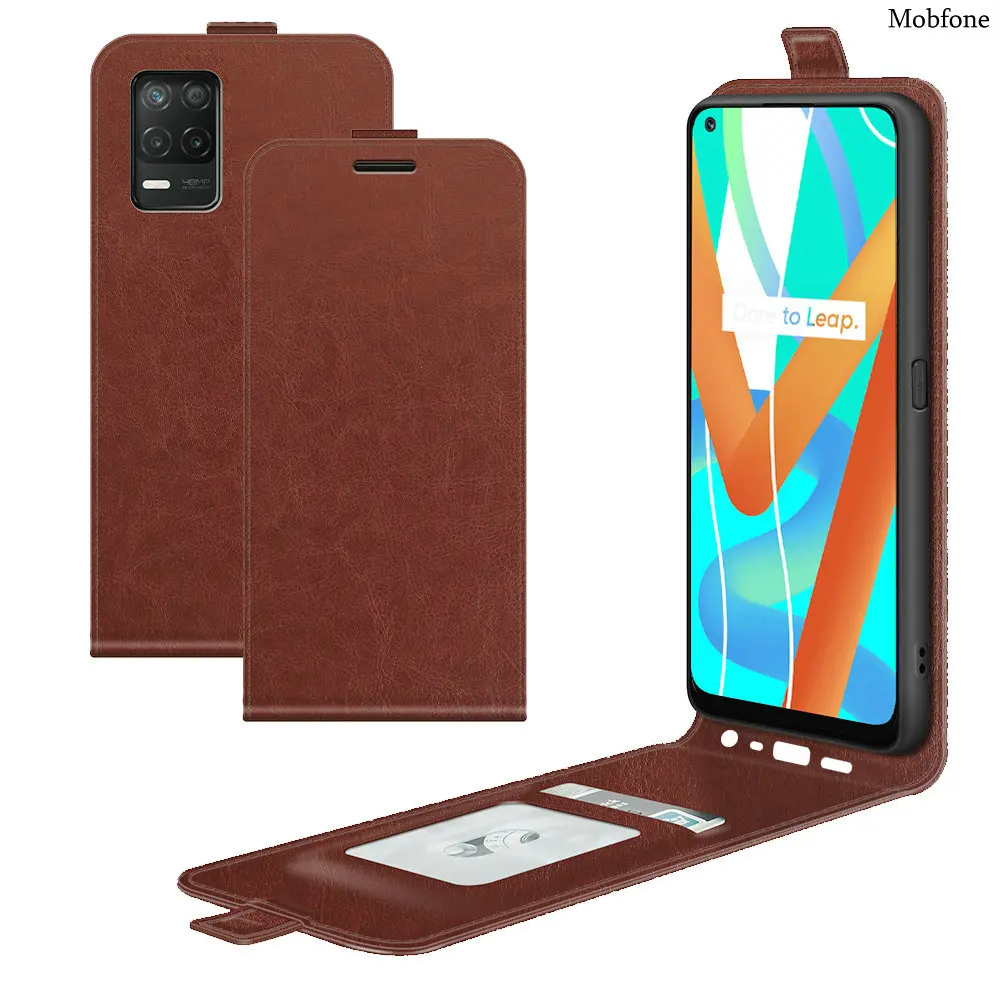 Realme Gt2 Pro Gt 2 Custodia In Pelle Retrò Realme 8 Pro 8I Flip Porta Carte Di Credito Verticale Copertina Completa Realme 9I 9 Pro C35 Gt Neo 2 3