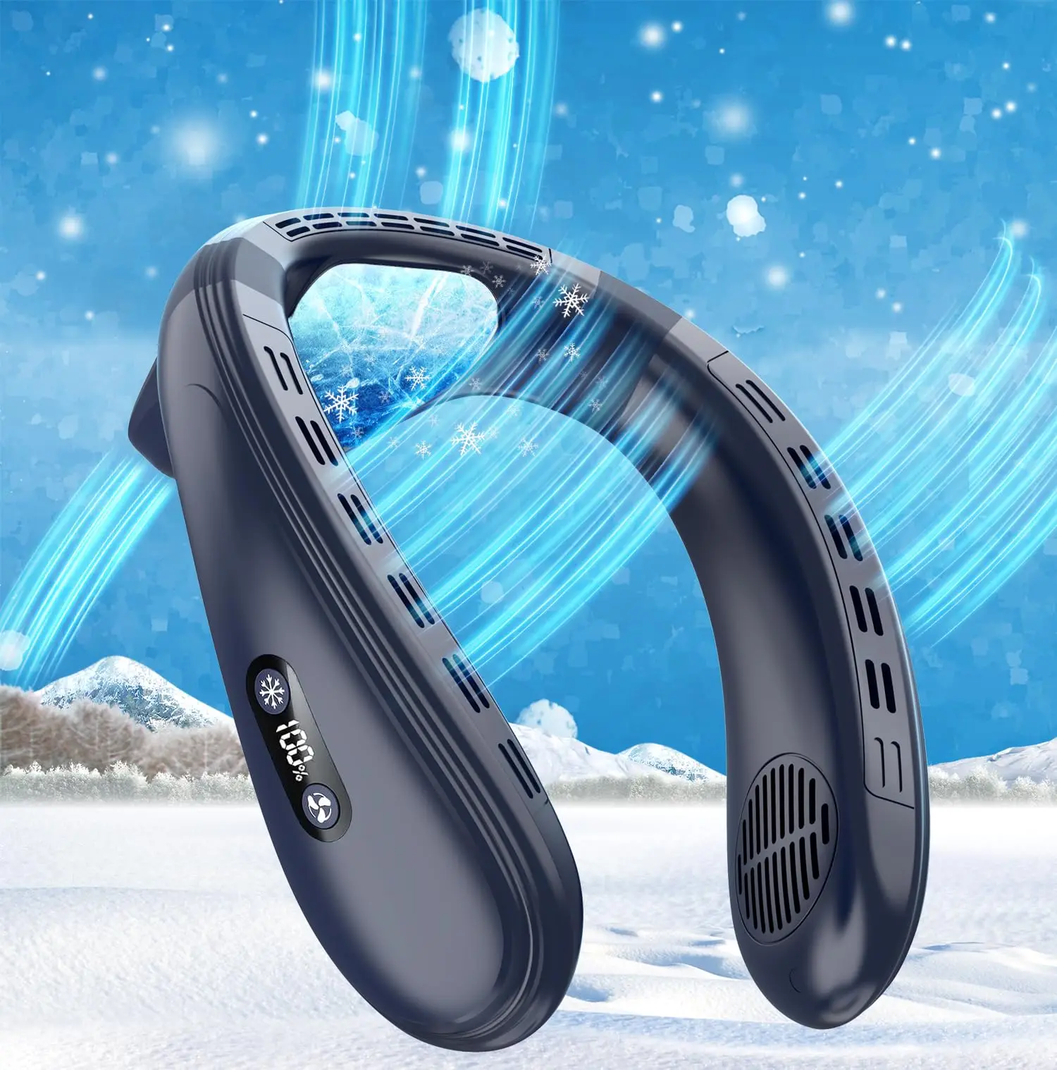 New Neck Air Conditioner Portable Neck Fan Rechargeable Semiconductor Cooling Bladeless Fan Outdoor Personal Fan Wearable Cooler 2