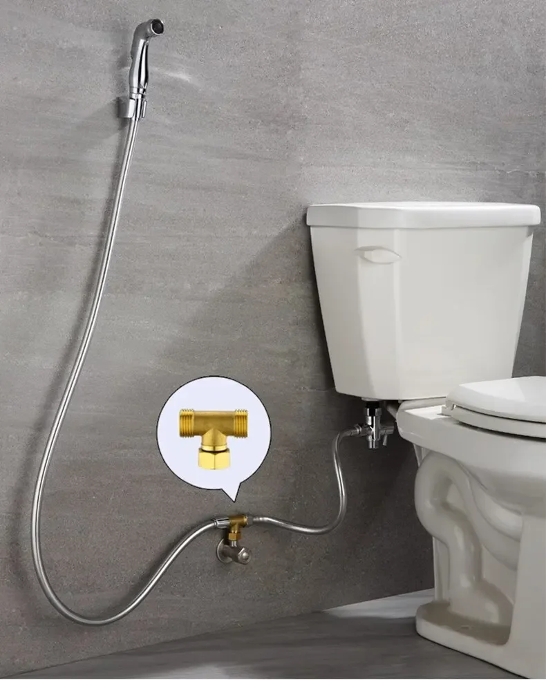Description Picture 6 of itemHousehold Toilet Flush Gun Faucet Toilet Cleaner Flush Gun Matching Nozzle High Toilet Sprayer Pressure Booster Bidet Head