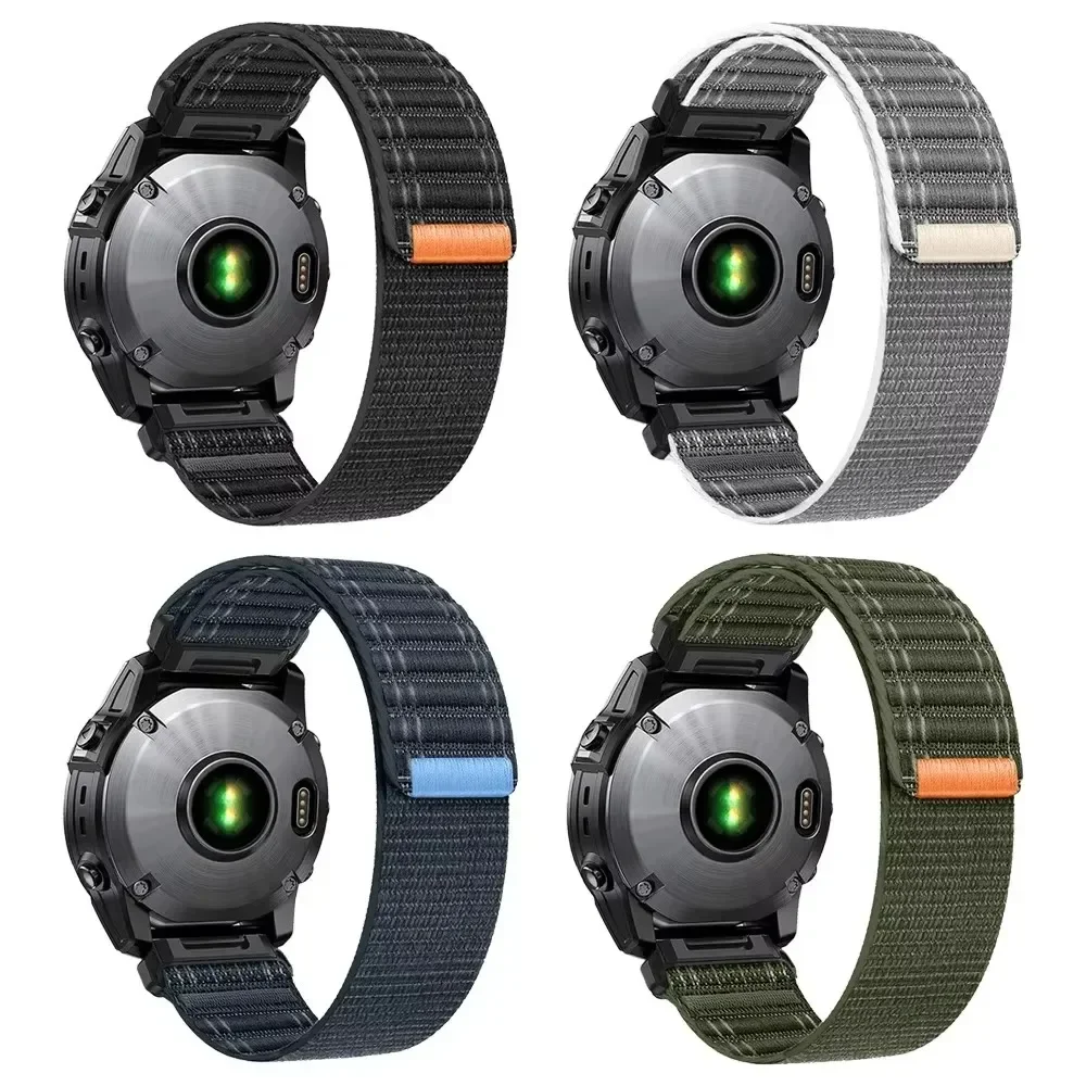 Premium Loop Nylon Watch Strap with Velcro Band and Quickfit Bracelet, 26/22mm