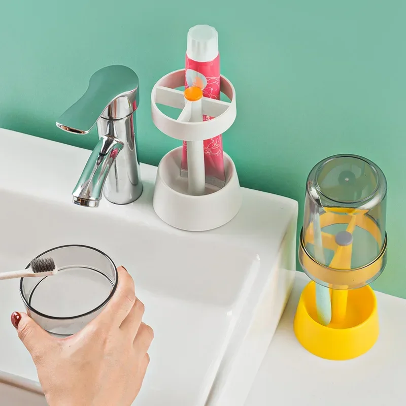 New Toothbrush Toothpaste Shelf Simple Toothbrush Mouthwash Cup Bathroom Wash Cup Holder
