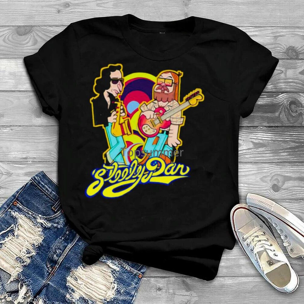 

Steely Dan Band T-Shirt Vintage Black Cotton Tee Funny Gift For Men Women Hot