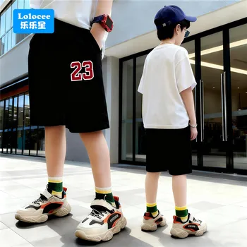 3-14 Years Summer Children Boys Cotton Shorts Number 23 Printed Short Trousers Teens Basketball Sports Short Sweatpants SZ23 1