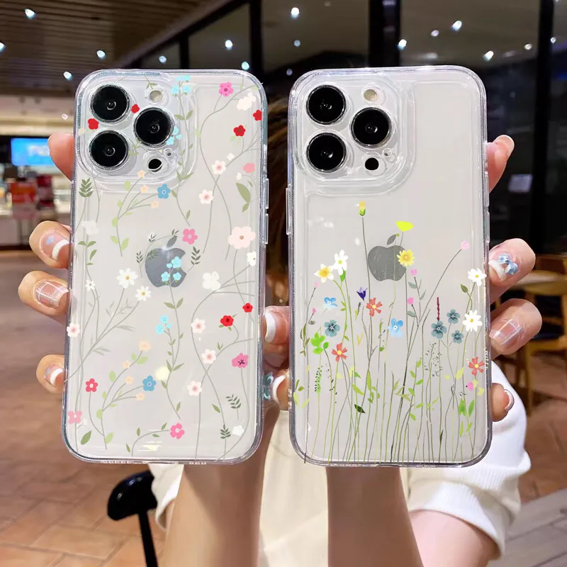 Daisy Flower Clear Silicone Phone Case Cover