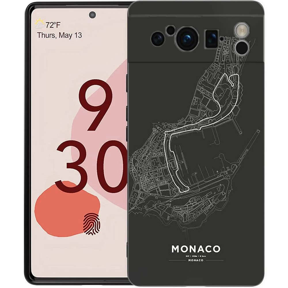 Telefon Fall Abdeckung für Google Pixel/9/8/7/6/7A/6A/Pro Stoßfest Weiche TPU 9/Pro/XL Shell Capas Fundas F1 Rennen Track Drucke Coque – Detail 5