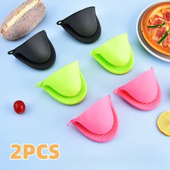 2pcs Silicone Oven Gloves Heat Resistant Anti-Scald Gloves for Cooking Pinch Grips Pot Holder Silicone Kitchen Accessories
