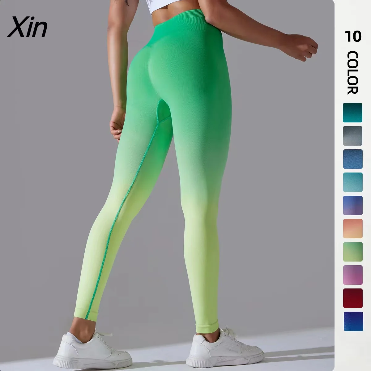 

New Ombre Seamless Leggings High Waist Yoga Pants Energy Stretchy Tummy Control Gym Buttlift Tiktok Leggings Push Up Tight Women