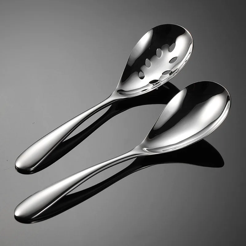 

304 Thickened Stainless Steel Hot Pot Soup Spoon Big Head Serving Dining Ladle Durable Tablespoons Kitchen Cooking Utensils