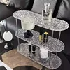 3-Tier Cups Storage Rack Creative Counter Organizer Premium Acrylic Tableware Display Shelf for Home Organizers and Decorate 1