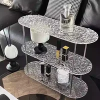 3-Tier Cups Storage Rack Creative Counter Organizer Premium Acrylic Tableware Display Shelf for Home Organizers and Decorate 1