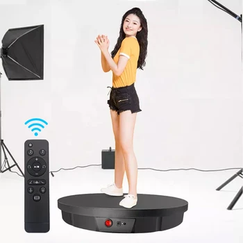 원격 제어 360 파노라마 자동 회전 디스플레이 테이블, 턴테이블 사진 배경 촬영 부스, 42, 52, 60cm, 100kg