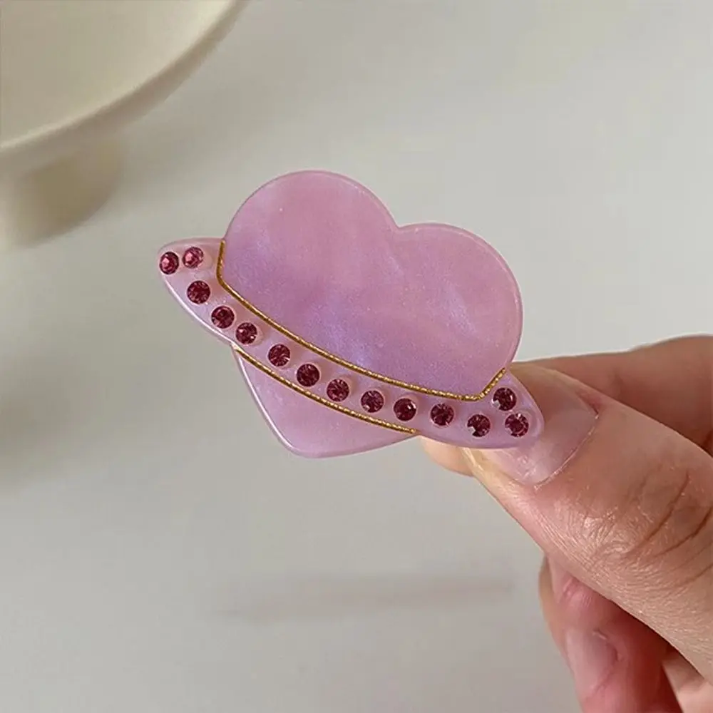 

Циркониевый Ацетатный зажим в форме сердца утиного клюва стиль Instagram Геометрическая планета заколка для волос розовый цвет уксусная кислота Женская/Детская