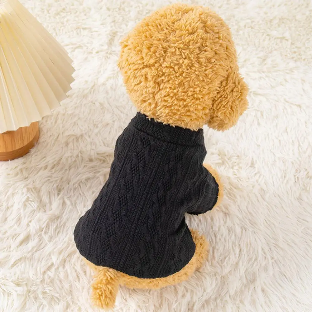 

Cozy Pet Sweater Easy On/Off Design Comfortable Fit Cat Round Neck Solid Color Lightweight Pet Sweater