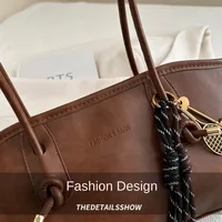 Trend PU Leather Work Shoulder Bag Large Capacity Simple Female Crossbody Bag Solid Color Commuting Bag Women Female