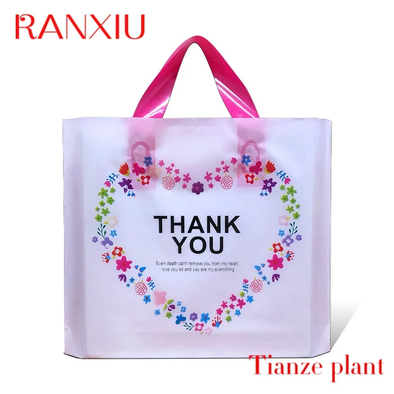 Custom Thank you fashion printing packaging bags handle big small plastic  package bag plastic clothing bags 10pcs pack 10x13 inch creative printing colorful poly mailer self sealing envelopes without padded plastic packaging gift bags