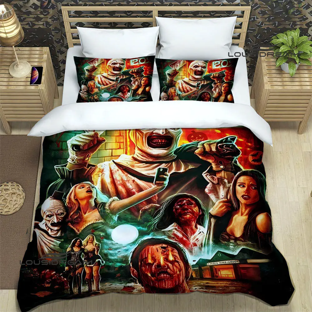 Terrifier horror printed Bedding Sets exquisite bed supplies set duvet cover bed comforter set bedding set luxury birthday gift 3