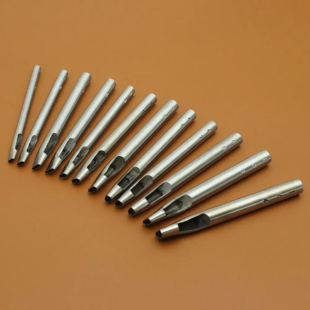 Silver Steel Leather Hole Puncher Tool for DIY Crafts and Sewing