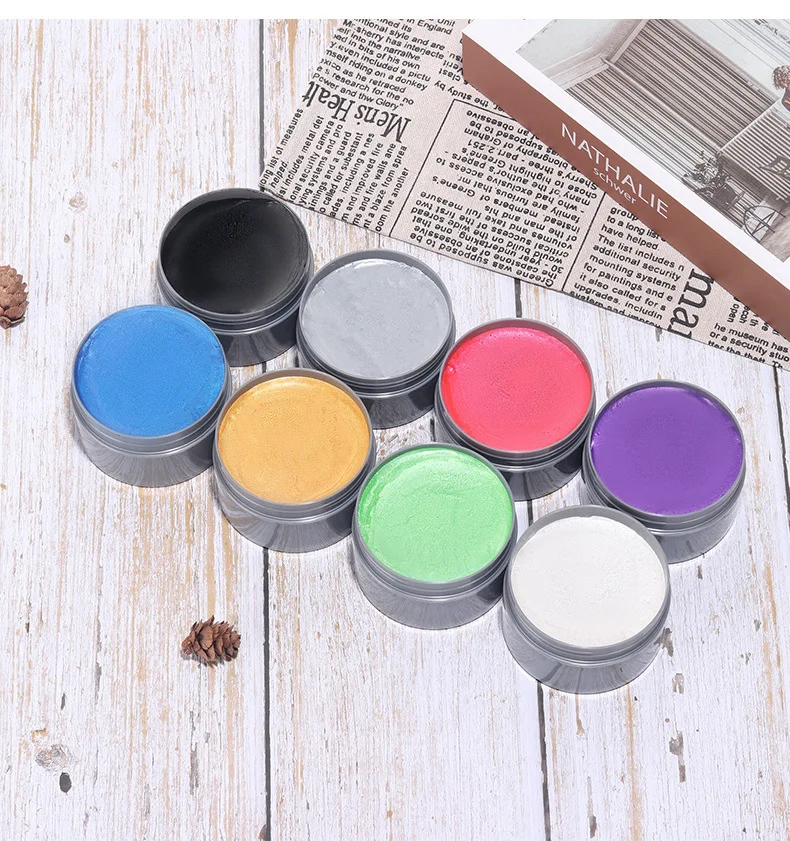 Description Picture 3 of item1pcs Mofajang Hair Color Wax Pastel Blue Hair Dye Hair Sliver Color Mud Paint Coloring Hair Wax Hair Gel 8 Colors