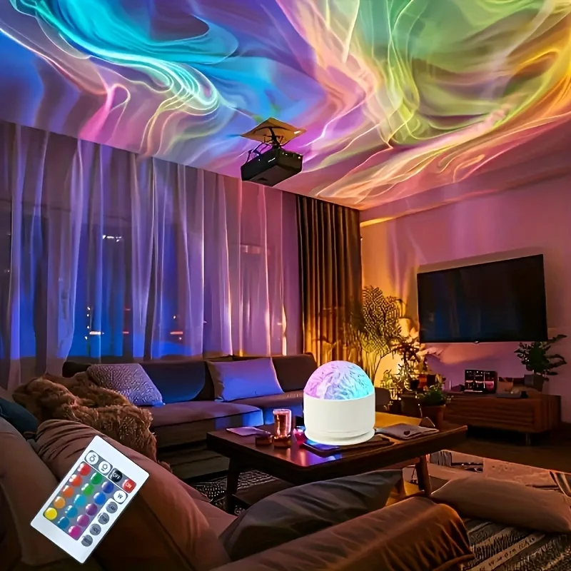 Rainbow colored light in a livingroom