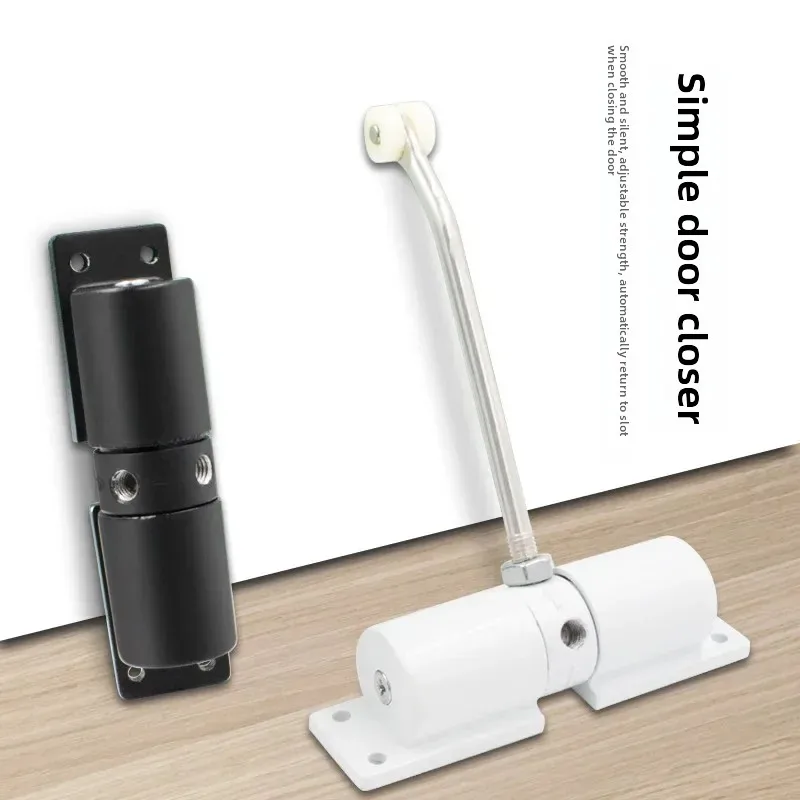 Automatic Adjustable Closer Surface Mounted Automatic Heavy Duty Safety Spring Closer for Interior Exterior Black Door