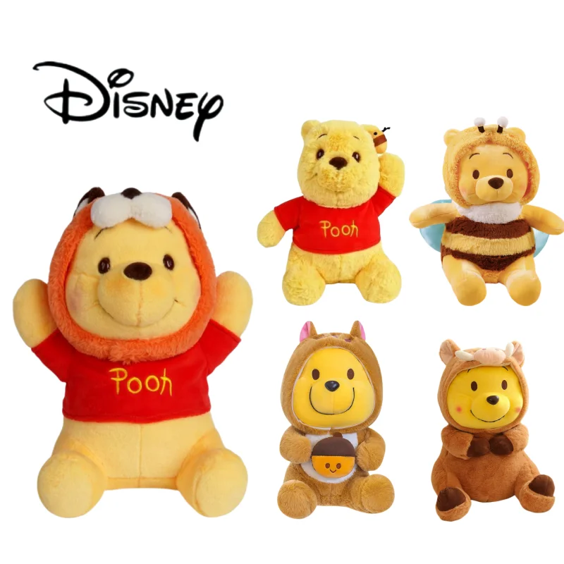 

25-55CM Disney's New Pooh Bear Transformed Squirrel Boar Tiger Cartoon Bee Plush Toys Puppy Bear Doll Lotso & Stitch Pillows