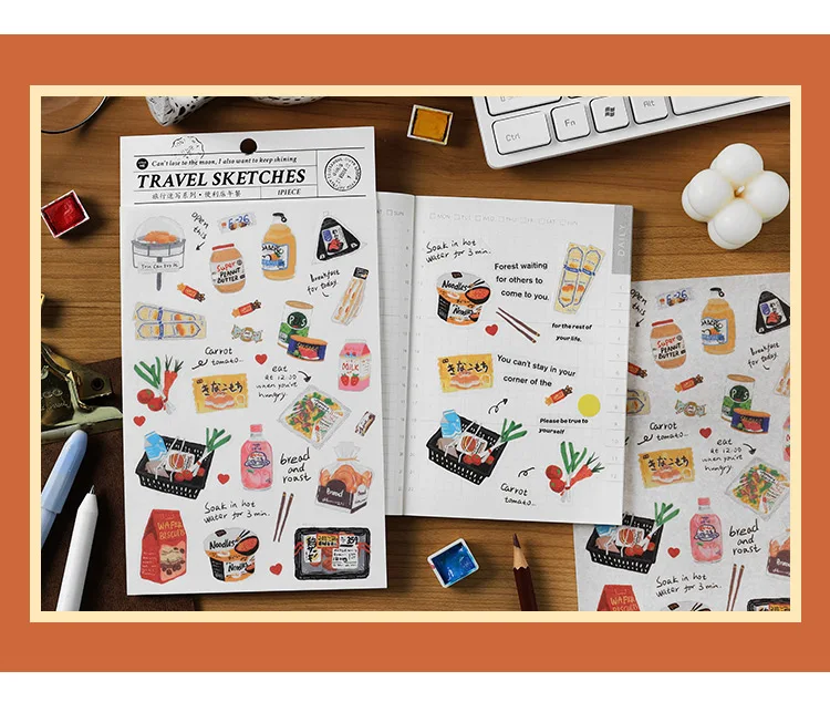 1 teil/los Kawaii Sammelalbum Aufkleber Kennzeichnung Tourismus Skizzen Scrapbooking Liefert Planer Dekorative Handwerk Schreibwaren Aufkleber – Detail 18