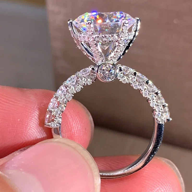 Wedding Rings Silver Ring Womens Ring Cubic Zircon Ring Jewelry Rings Ring Jewelry Luxury Cubic Zirconia Engagement Rings for Women