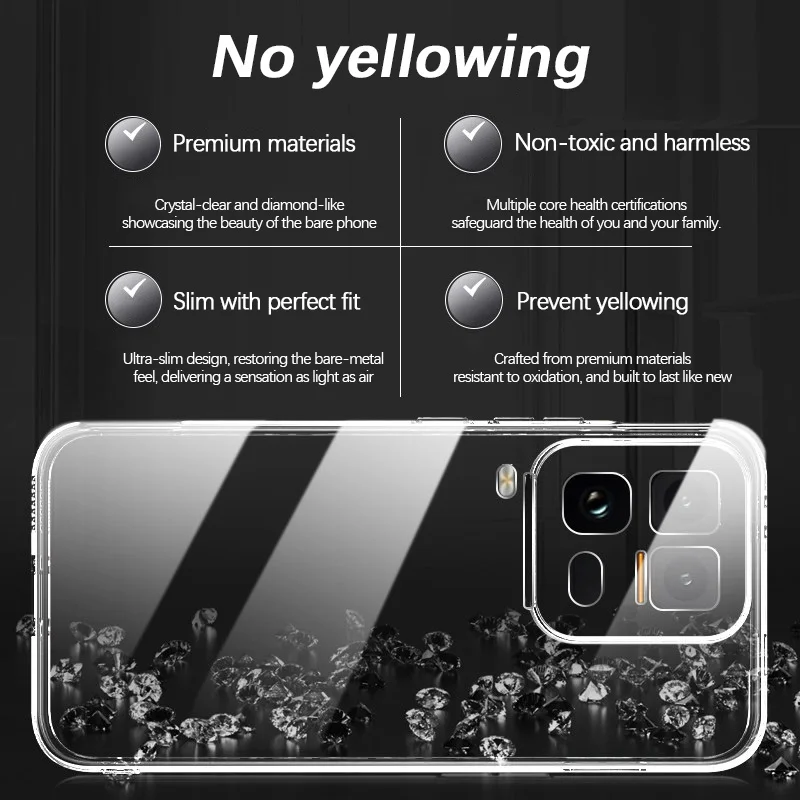 Premium Crystal Clear Non-Yellowing HD Transparent Slim Protective Phone Case