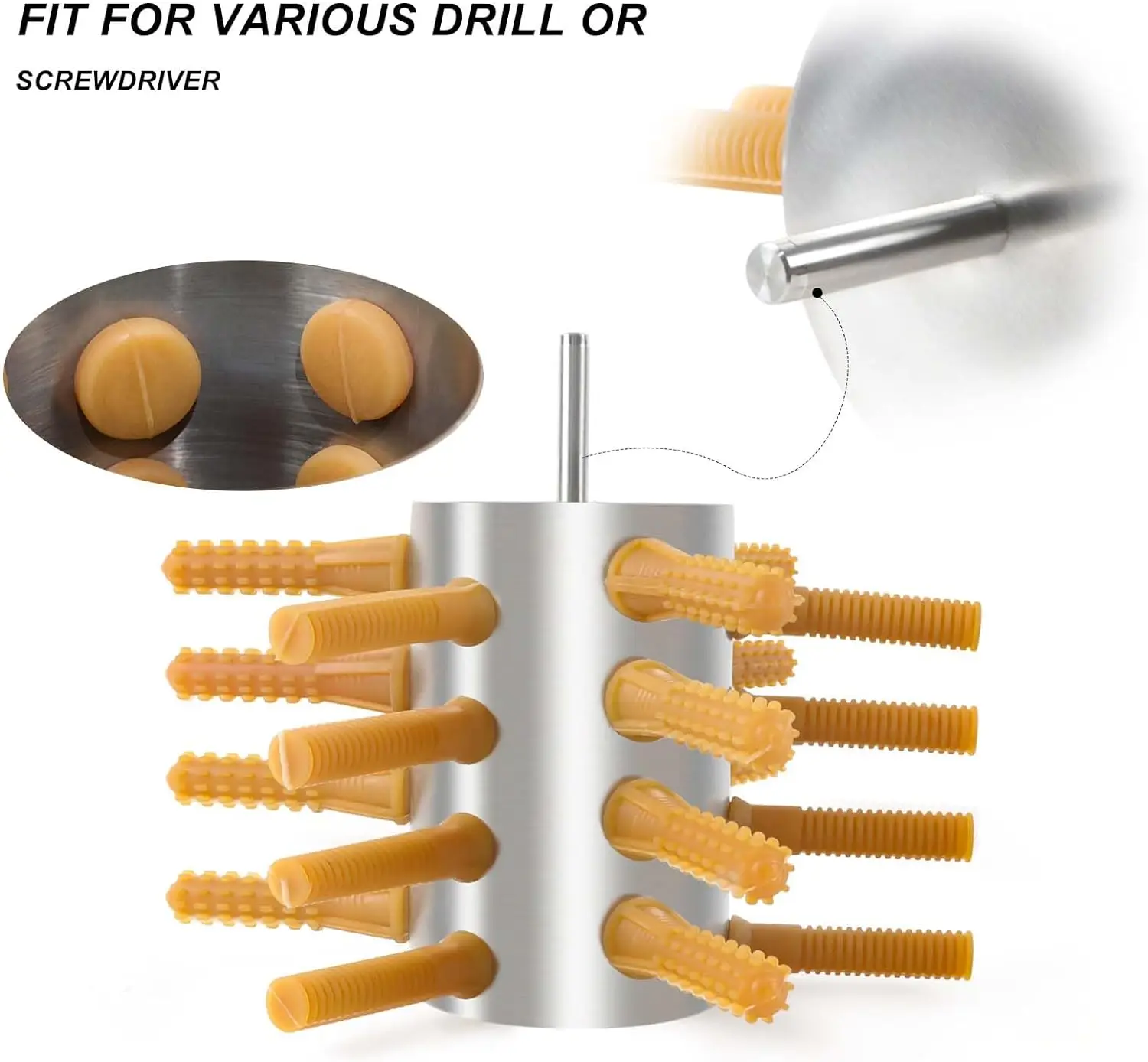 Chicken Plucker Drill Attachments 24 Soft Fingers Stainless Steel Chicken Plucker Drill Poultry for Duck Turkey