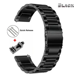 Premium Titanium Watch Strap - Adjustable Metal Band for 18mm, 20mm, and 22mm Watches (Black with tool)