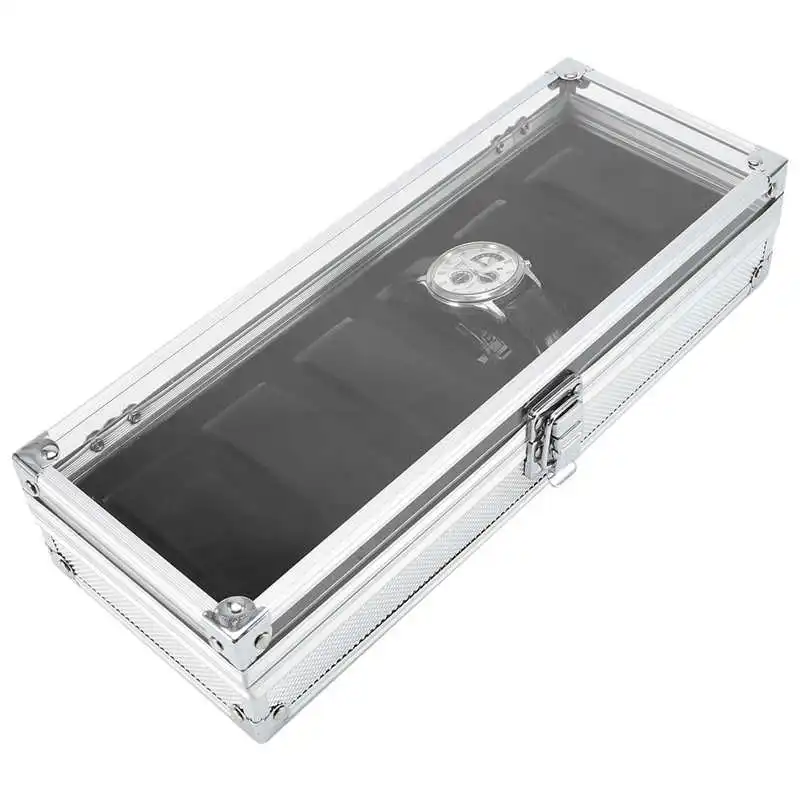 1pcs Aluminium Watches Box Jewelry Display Storage Case Suede Inside