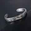 Fashion Retro Personality Eagle Bracelets Punk Trend 316L Stainless Steel Feather Open Bracelet for Men Women Jewelry Wholesale 1